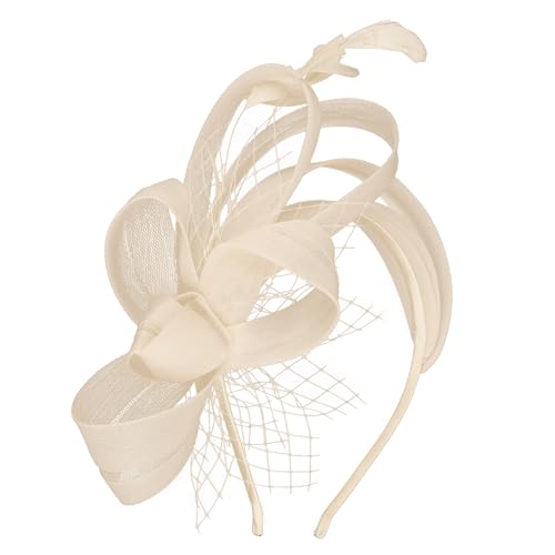 Fascinators Hats for Women, Fascinator Headband Tea Party Hat - color: Champagne