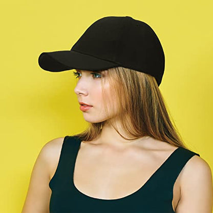 Geyoga 15 Pieces Baseball Cap Bulk, Adjustable Plain Hats - color: Black