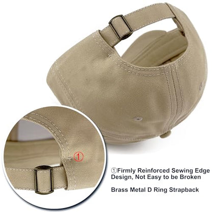 Loneshark Short Brim Baseball Hat for Running Small Bill Umpire Cap - color: Khaki