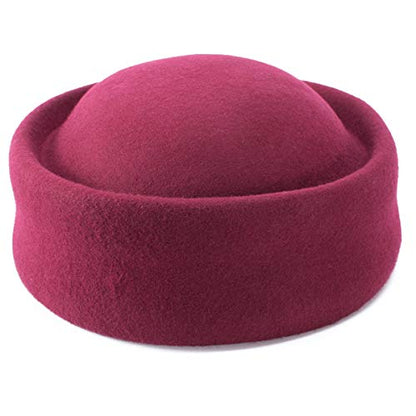 Lawliet Womens 100% Wool Felt Fascinator Hostess Pillbox Millinery Hat Base B028 - color: Wine