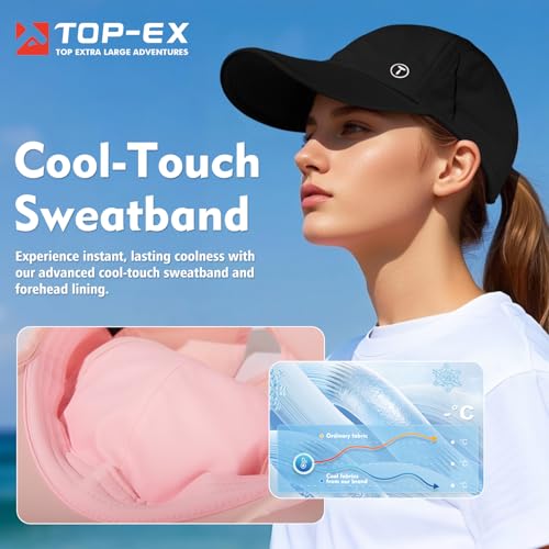 TOP-EX UPF 50+ Cooling High Ponytail Baseball Cap for Women - color: Grey, size: One Size