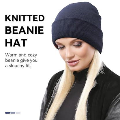 OZERO Mens Winter Hat, Fleece Lined Cuffed Beanie for Men and Women - color: Blue