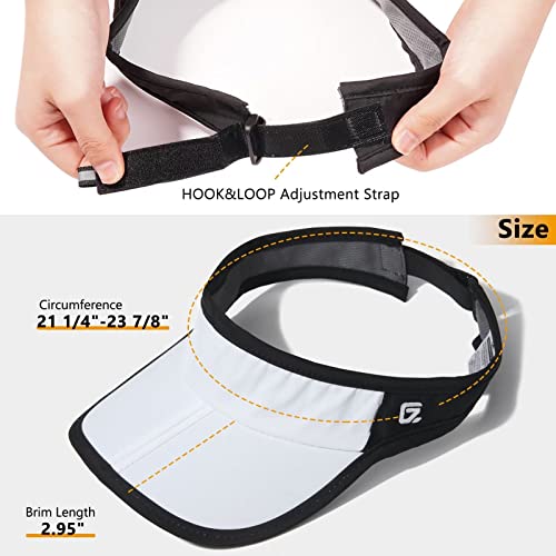 GADIEMKENSD Foldable Sun Visor Hat UPF 50+ Lightweight Adjustable - color: White Black