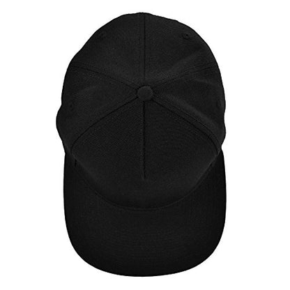 DALIX Premium Wool Blend Hat Flat Bill Cap Snapback Black Dark Gray Maroon Light - color: Black
