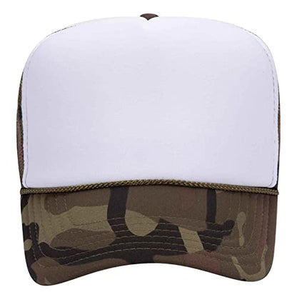 OTTO Wholesale 12 x Polyester Foam Front 5 Panel High Crown Mesh Back Trucker Hat - (12 Pcs) - color: Camo 081608