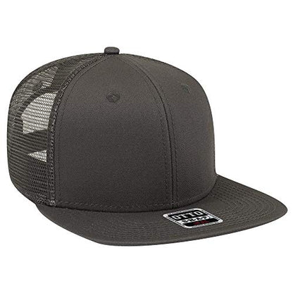 OTTO SNAP Hawaiian Pattern Square Flat Visor 6 Panel Pro Style Snapback Hat - color: Char. Gray
