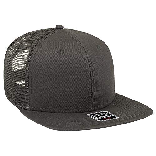 OTTO SNAP Hawaiian Pattern Square Flat Visor 6 Panel Pro Style Snapback Hat - color: Char. Gray