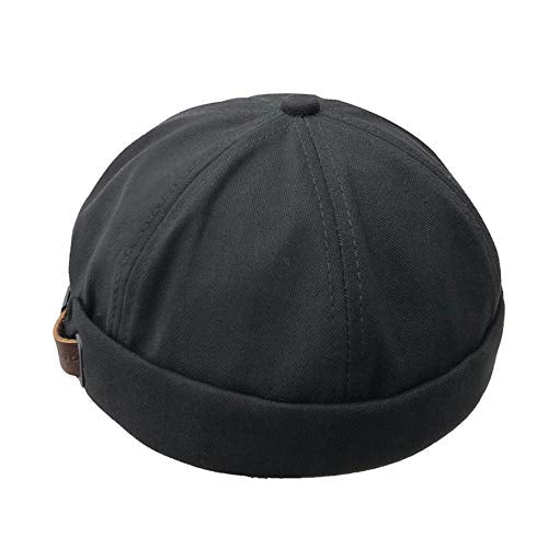 Men Hats Docker Cap Hats Sailor Cap Worker Hat Rolled Cuff Retro Brimless Hat with Adjustable