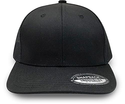 L2K Classics Plain Trucker Mesh Cap Baseball Cap - Mens Hats Trucker Hats for Men - color: Black