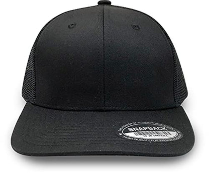L2K Classics Plain Trucker Mesh Cap Baseball Cap - Mens Hats Trucker Hats for Men - color: Black