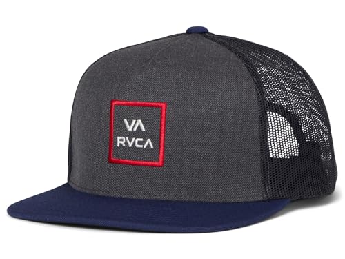 RVCA Men's VA All The Way Trucker Hat - color: Heather Charcoal/Navy