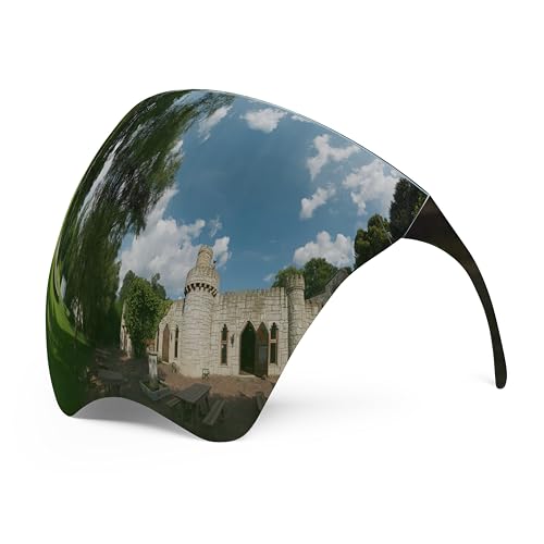 mayoken® Full Face Shield Sunglasses, Futuristic Wraparound Sun Protection Face Shield for Men & Women, Anti-Fog Mirror Glasses, Lightweight & Comfortable Metallic White - color: Metallic White
