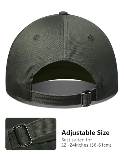 GADIEMKENSD Unstructured Baseball Cap Adjustable, Running Hat for Men Women, Cotton Dad Hat Plain for Outdoors Activities - color: Army Green