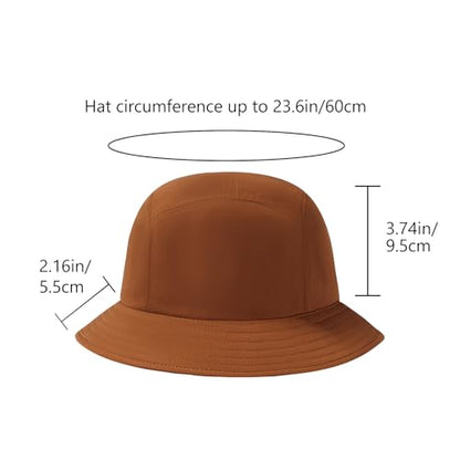 BASSDASH UPF50+ Fishing Bucket Hat for Men Women Lightweight Water Resistant Packable Outdoor Summer Sun Hats FH13 - color: Caramel Brown