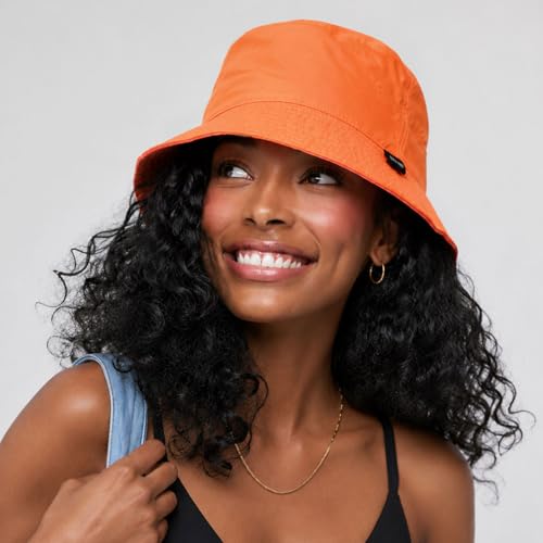 Lightweight Quick Dry Packable Bucket Sun Hat for Men Women – UPF Outdoor Fishing Hiking Beach Travel Safari Hat - color: 2. Light - Neon Orange, size: Large-X-Large