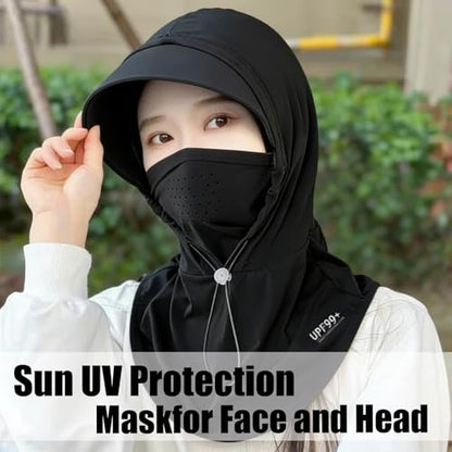2 Pcs Cooling Breathable Balaclava Full Face Mask - color: Black+gray
