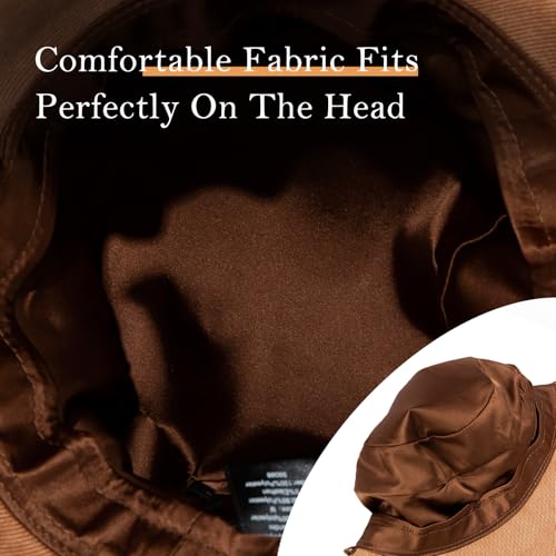 Comhats Womens 1920s Vintage Cloche Bucket Hat,Packable,Floppy,Winter,Party - color: Tan(satin), size: Large