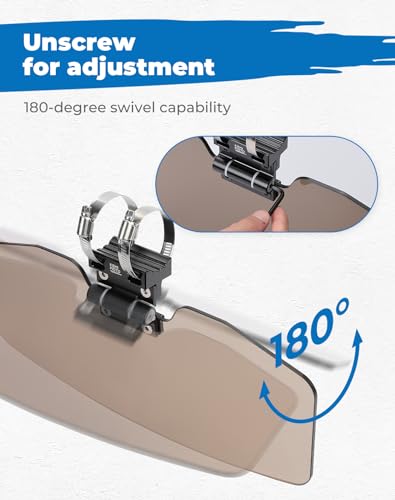 KEMIMOTO Oversized UTV Sun Visor Large Surface Fit 1.5-2 inches Roll Bars - size: 15.4 x 8.3 inches