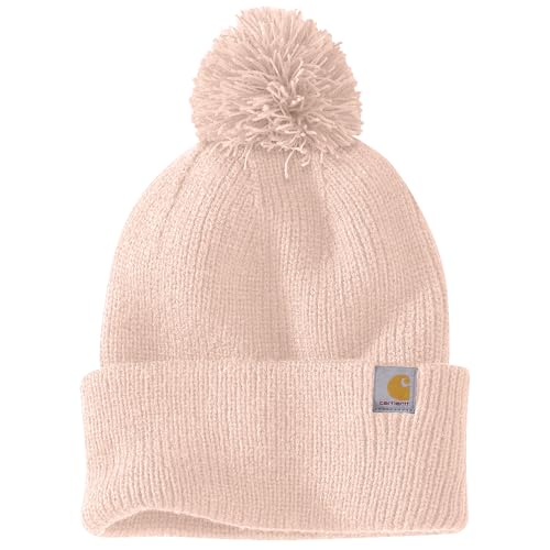 Carhartt Women's Knit Pom-Pom Cuffed Beanie - color: Georgia Peach