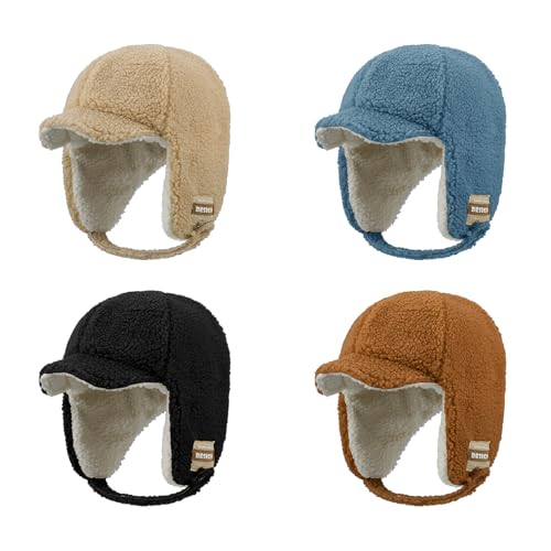 Clakllie Snow Trapper Trooper Hat with Ear Flap for Skiing Women's Ushanka Warm Winter Hat - color: Cdus-pl07-blue