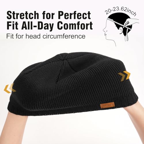 Wmcaps Fleece Lined Beanie for Men Women, Warm Winter Hat Soft Skull Cap - color: Slate Gray