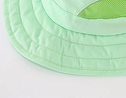 Connectyle Kids Sun Hat for Boys Girls Wide Brim Bucket Hat UPF 50+ Sun Protection Hat Breathable Summer Beach Hat - color: Mint Green