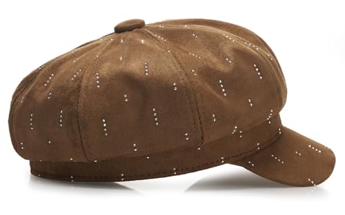 Newsboy Caps for Women Classic Beret Hats Autumn Winter Cap - color: D-brown