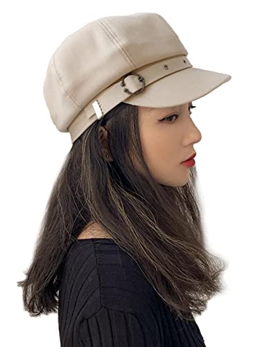 Women Beret Newsboy Hats Classic Autumn Spring Winter Cap - color: Beige