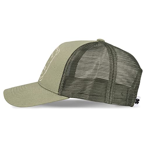 Lucky Brand Trucker Hat | Snapback | Adjustable | Mesh Back | Retro | Baseball Cap | Golf | Fishing | American Heritage - color: Vintage Trucker - Moss