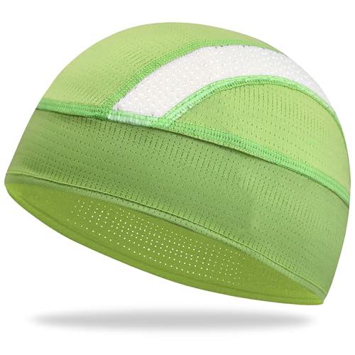 Cooling Skull Cap Breathable Mesh Helmet Liner Motorcycle Cycling - color: 1-grass Green