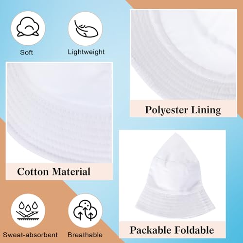 Mepase Bucket Hat Bulk, Cotton Summer Cap Summer Solid Color Beach Getaway Fisherman's Hat for Women Men - size: Medium