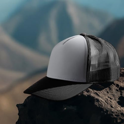 Falari 12 Pack Bulk Wholesale Mesh Trucker Hats 5 Panel and 6 Panel Baseball Caps for Men and Women - color: 5 Panel - Black