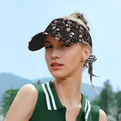 Sports Sun Visor Hat for Men Women, Adjustable Breathable Golf Tennis Cap - color: Magic Witch