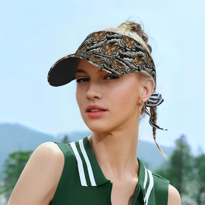 Funny Adjustable Sport Sun Visor Hat for Women Men - color: Retro Tigers