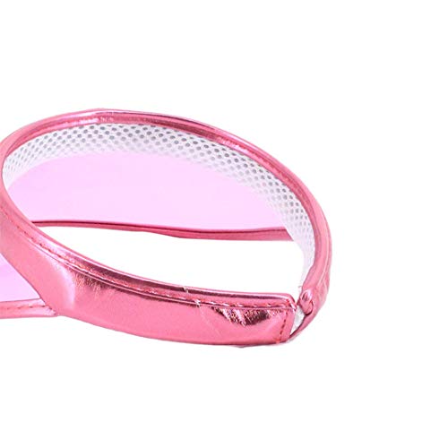 Surkat Women Sun Visors Hologram Wide Brim Thicker Sweatband UV Protective Sportswear Visors Sunhat - color: Pink2