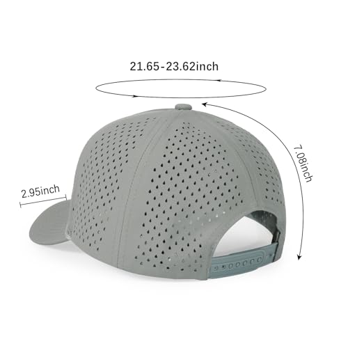 HH HOFNEN Quick Dry Baseball Cap Snapback Golf Trucker Hat for Men Women - color: #1 Gray
