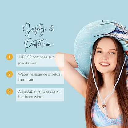 Malabar Hat Fabric Pattern Print Straw Sunhat Men & Women - color: A Group of Fish