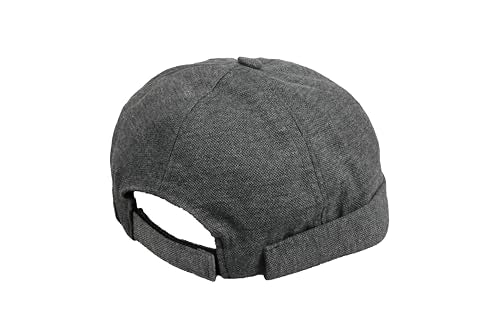Cotton Docker Cap, Unisex Brimless Cap, Men Skull Cap, Brimless Beanie Hat, Men Women Cuffed Hat. - color: Gray