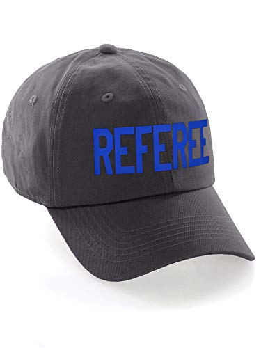 Classic Referee Hat Premium Cotton Low Profile Unstructured Adjustable Strapback - color: Charcoal Royal