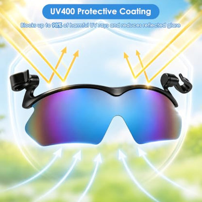 Outdoor Polarized Sunglasses, UV400 Clip On Hat Sunglasses for Fishing