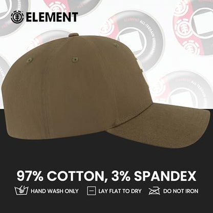 Element Unisex Adult Element Baseball Hat, Adult Flex Fit Active Sport Cap with Curved Brim - color: Olive