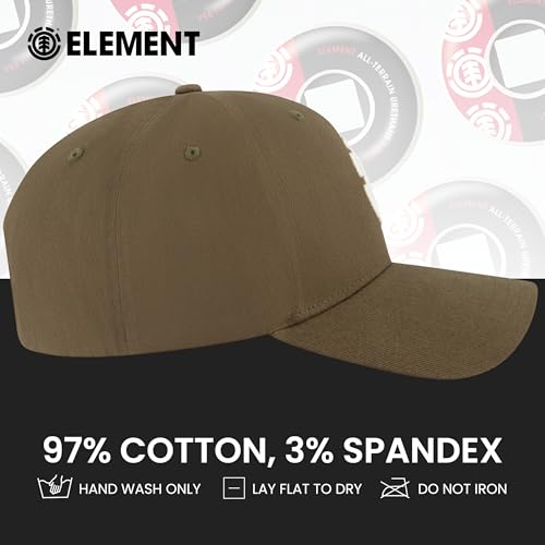 Element Unisex Adult Element Baseball Hat, Adult Flex Fit Active Sport Cap with Curved Brim - color: Olive