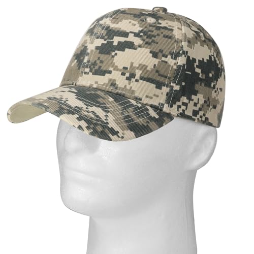 Falari Wholesale Bulk Lot 12-Pack Baseball Cap Adjustable Size Plain Blank Solid Color - color: Camouflage - Digital