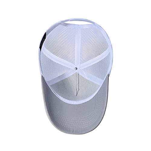 American Flag Trucker Hat - Snapback Hat, Baseball Cap for Men Women - Breathable Mesh Side, Adjustable Fit - for Casual Wear - color: Gray/White