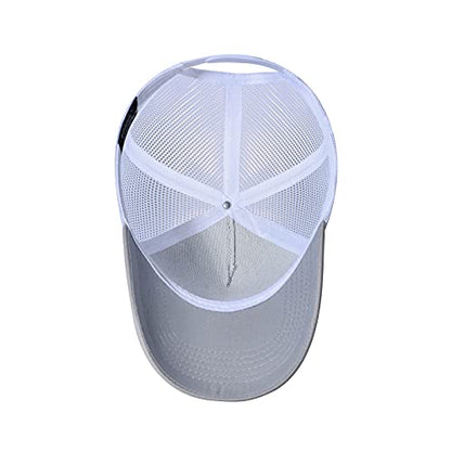American Flag Trucker Hat - Snapback Hat, Baseball Cap for Men Women - Breathable Mesh Side, Adjustable Fit - for Casual Wear - color: Gray/White