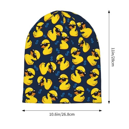 Slouchy Beanie Hat Skull Cap Chemo Headwear Baggy Hats for Men Women Running Cycling - color: Funny Duck