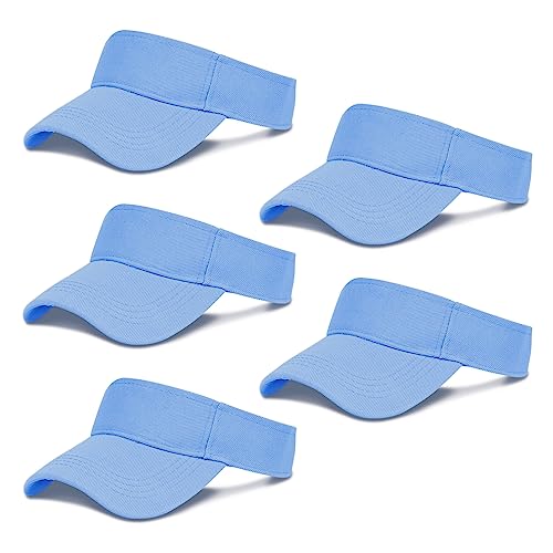 Rbenxia 5 PCS Adjustable Sport Visors Sun Visor Hats Cap Visors Women Men - color: Blue, size: One Size