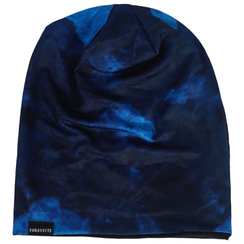 Mens Slouch Hollow Beanie Summer Skullcap B090 - color: Reversible Blue