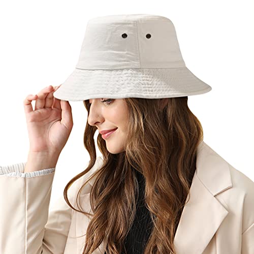 Unisex Bucket Hat Summer UPF 50+ Sun Protection Outdoor Beach Fishing Travel Hiking Hat - color: White