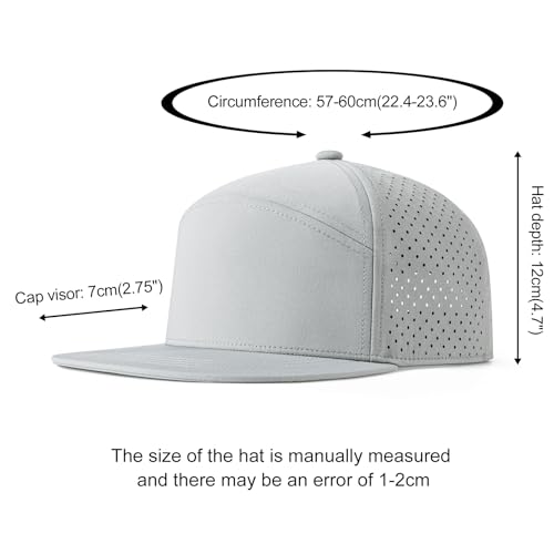 FEINION Men Laser Mesh Flat Brim Snapback Baseball Cap - color: Grey